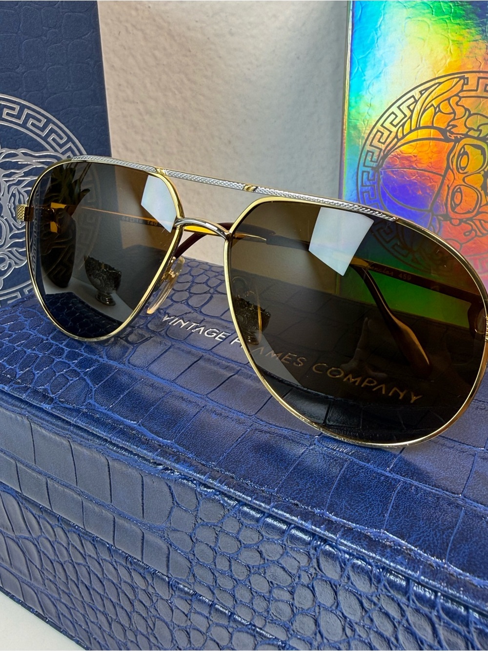 Vintage Senator 459 Aviator Sunglasses - Vintage Frames Company Full Set